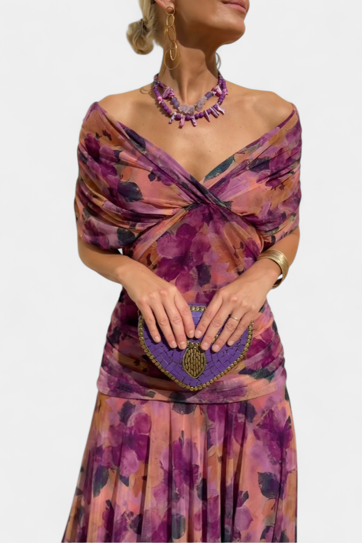 Eloria | Elegante Damesjurk | Romantische Lange Bloemenjurk
