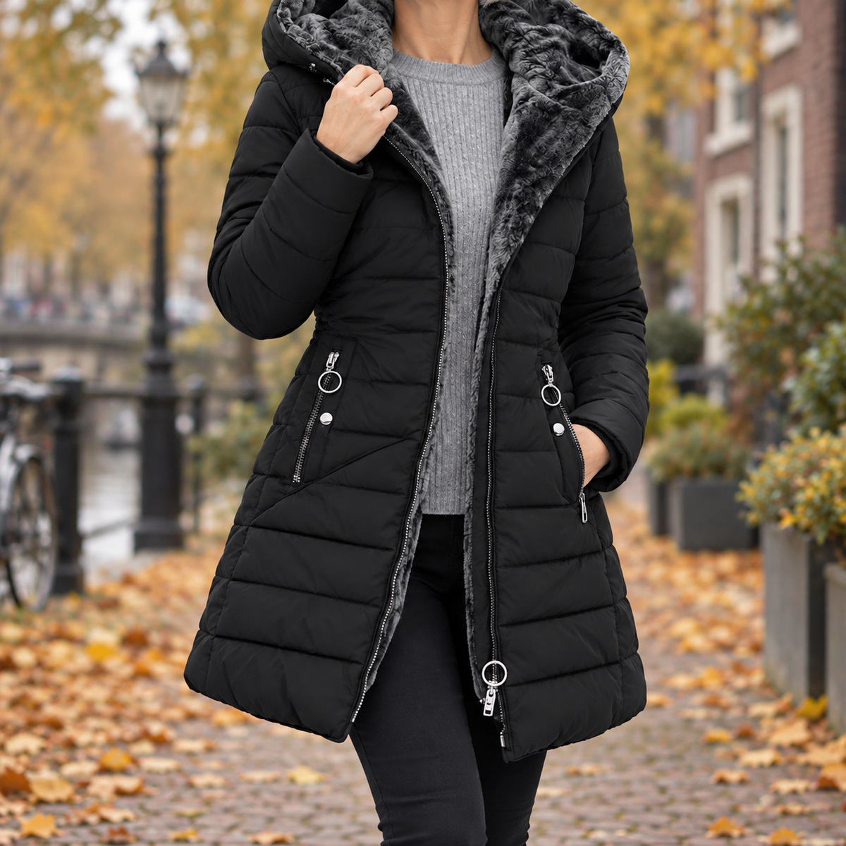 Marga™ | Warme gewatteerde winterjas met capuchon