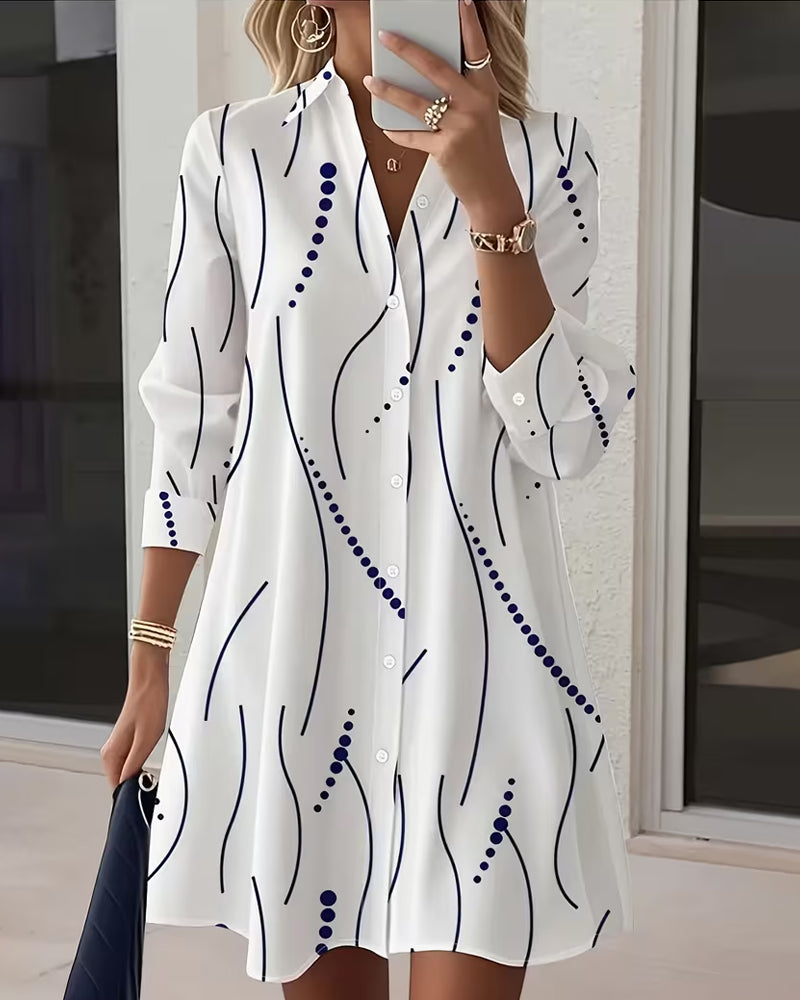 Golvende Kraag Jurk Blouse