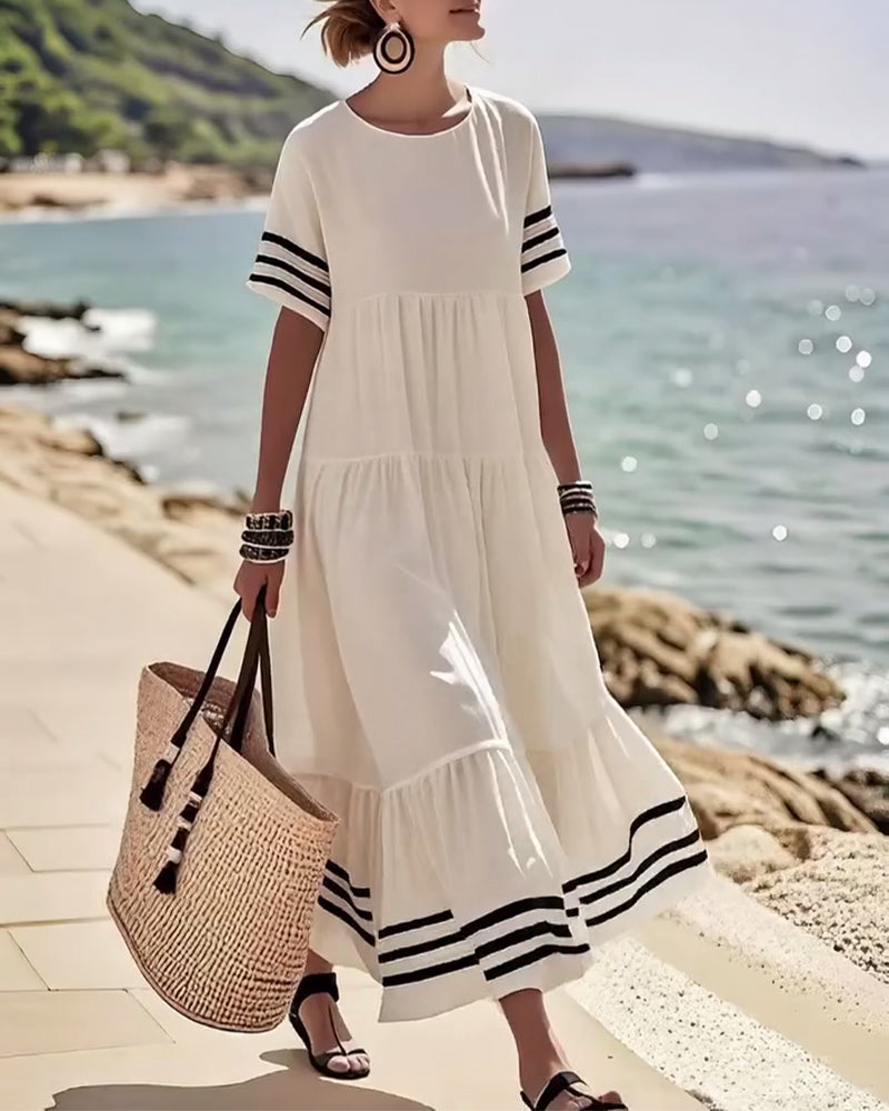 Trendy Vakantiejurk Korte Mouwen
