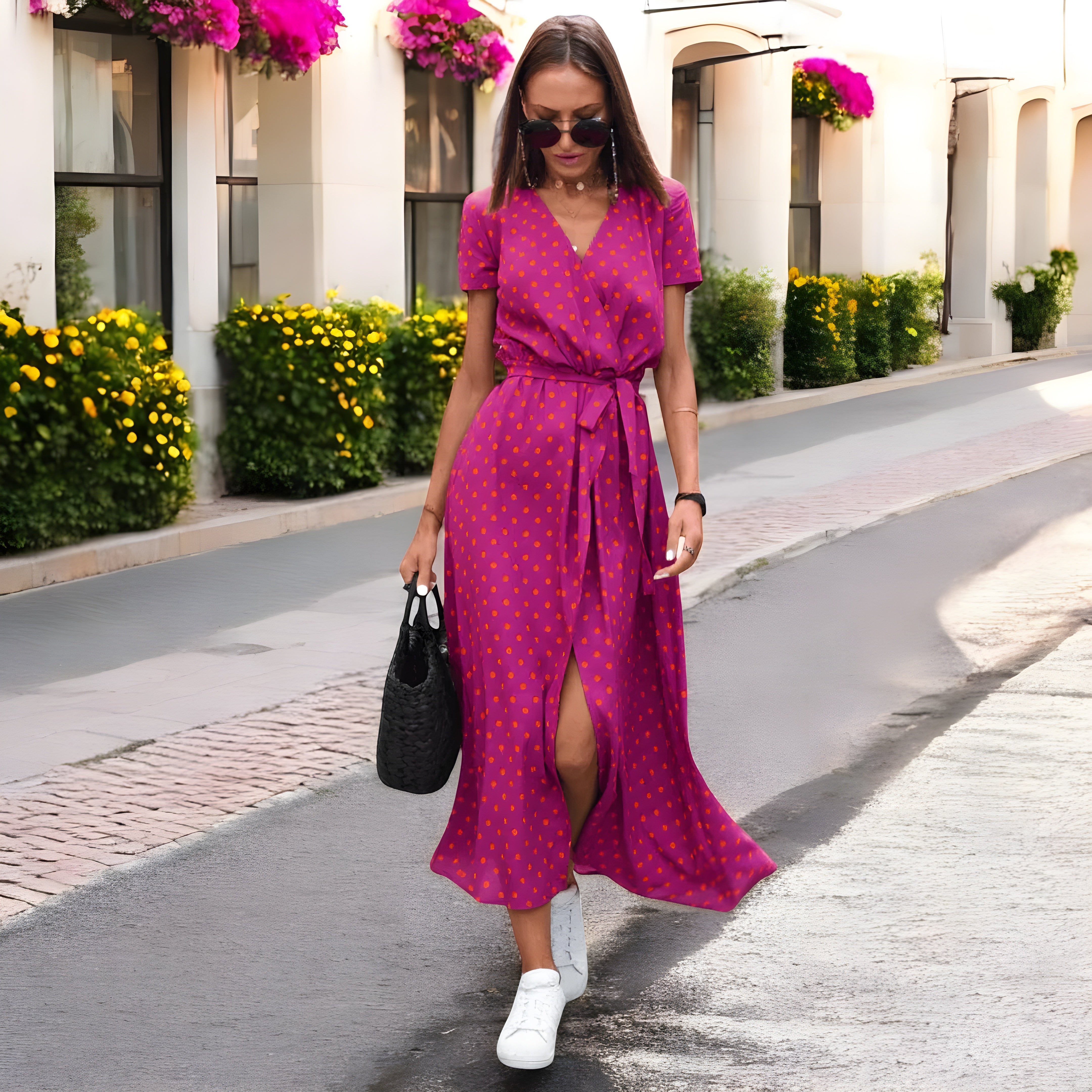 Delaney | Stylish Floral Print Wrap Dress