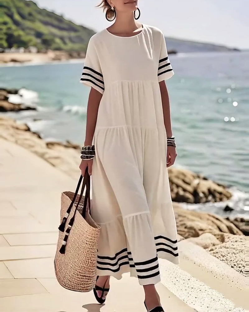 Trendy Vakantiejurk Korte Mouwen