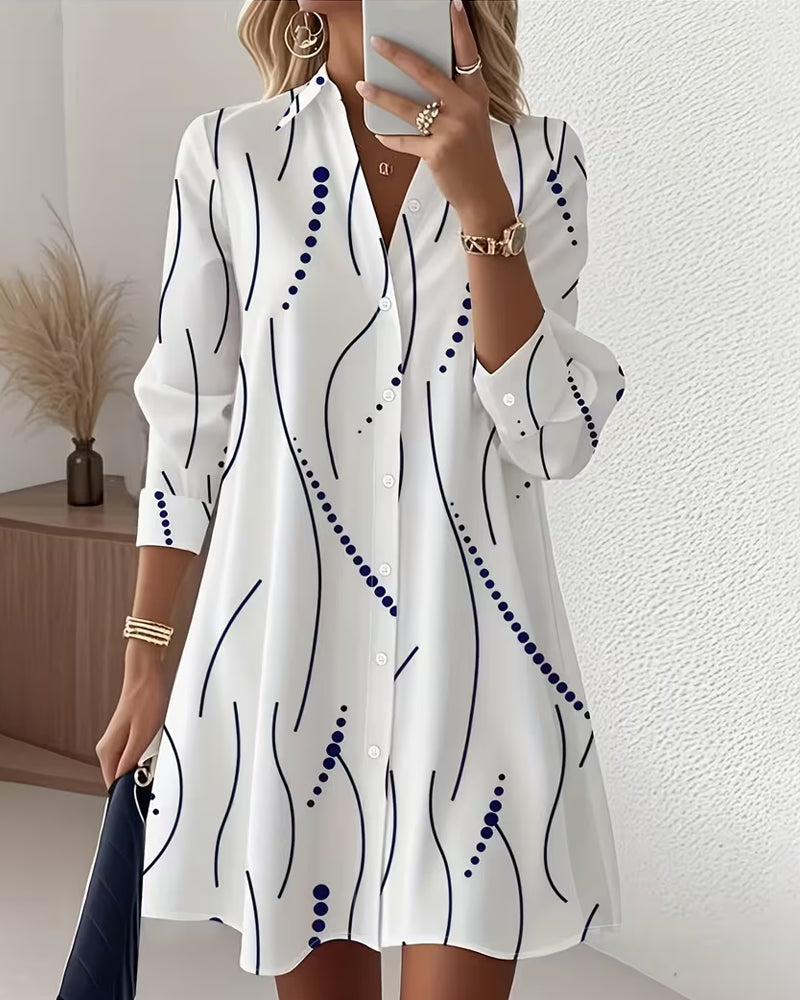 Golvende Kraag Jurk Blouse