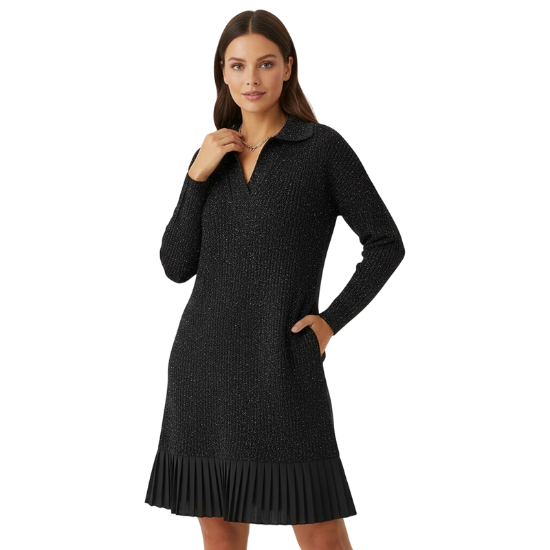 Ladies Glitter Revers A-Line Short Dress