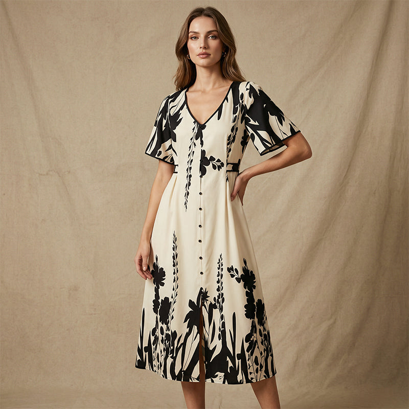 Women’s Bell-Sleeve Midi Dress