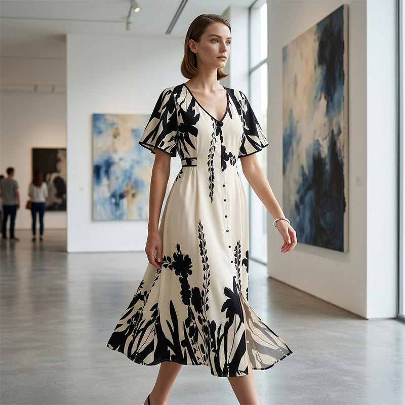 Women’s Bell-Sleeve Midi Dress